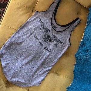 Vans Gray Tank with Black Graphic and Trim